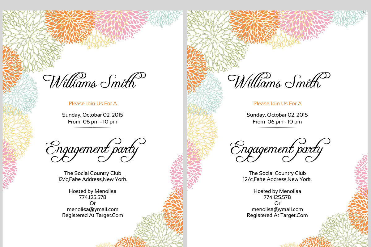 Engagement Party Invitation Template, an Invitation Template by retrographix (Photo 2 of 2)