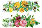 Watercolor bees and bumblebees, an Animal Illustration by Watercolor fantasy (Thumbnail 4 of 4)