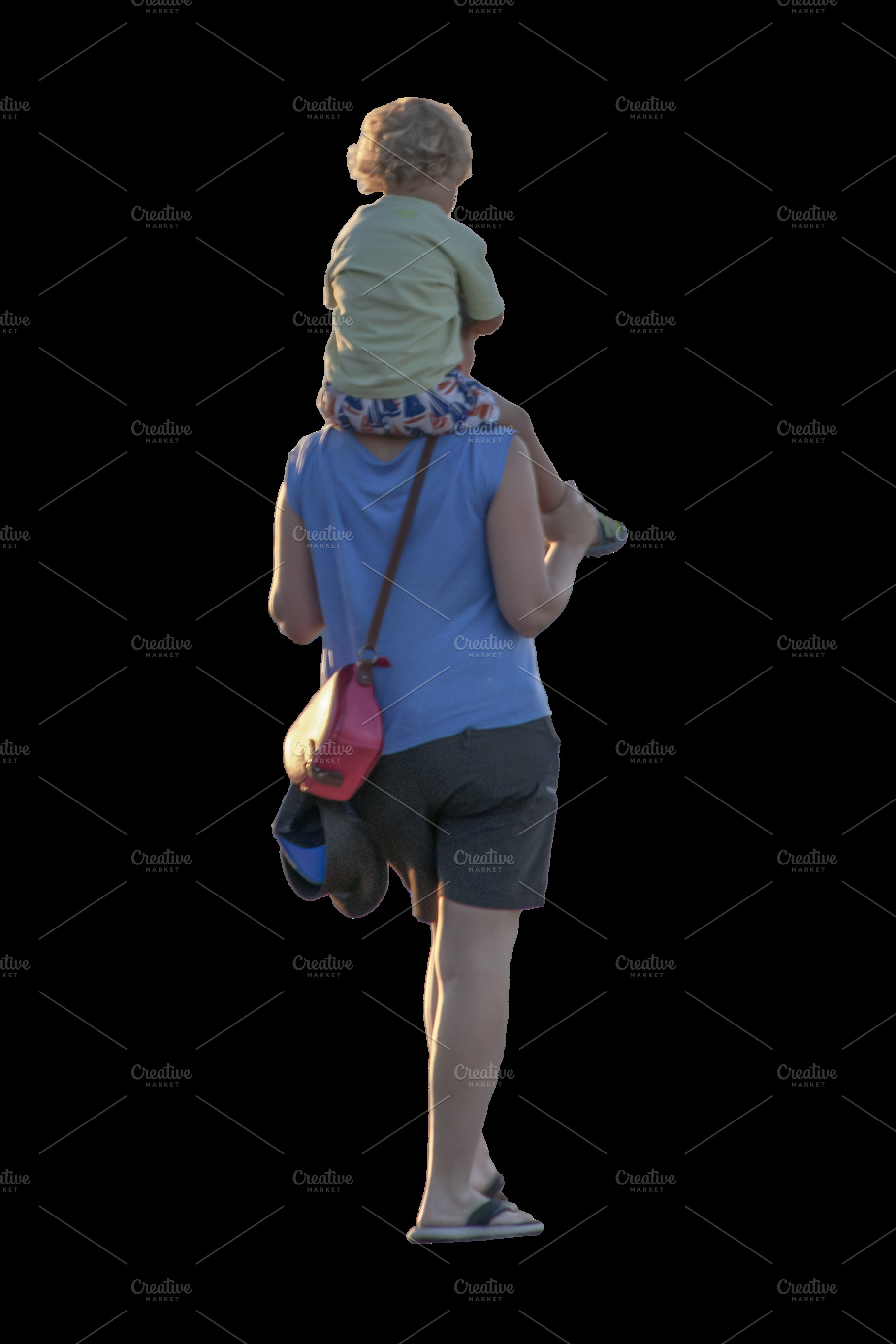 Adult woman carries her child, a Person Photo by DanFLCreativo