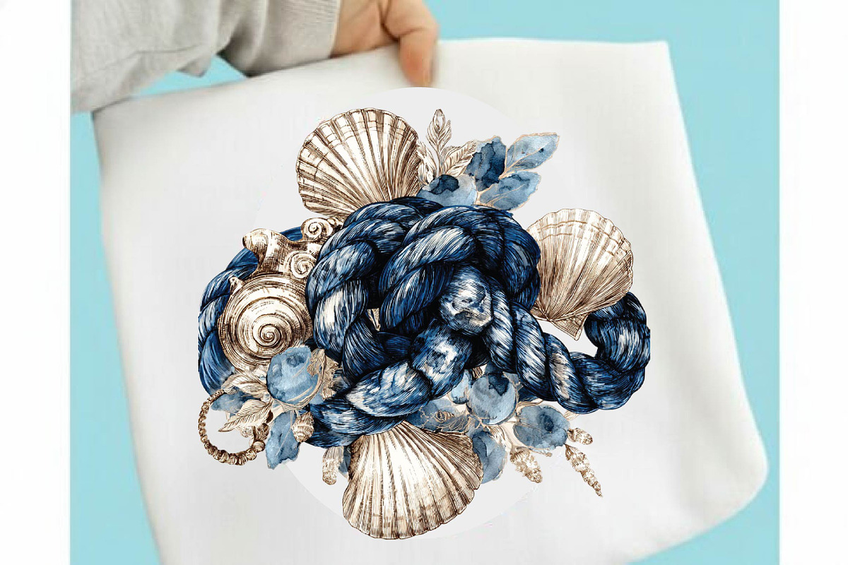 Watercolor Nautical Coastal Clipart, an Illustration by SVGArt (Photo 9 of 9)