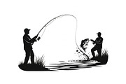 Fishing Silhouette Vector Bundle, an Illustration by hafijul (Thumbnail 46 of 51)