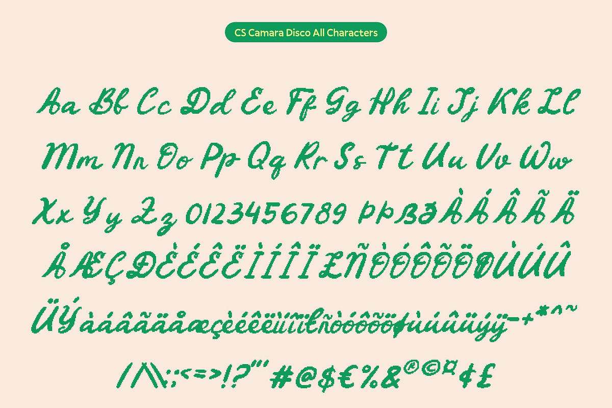 CS Camara Pixel, a Script Font by Craft Supply Co. (Photo 8 of 8)