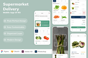 Supermarket Delivery App UI Kit, an UI Kit Template by Betush