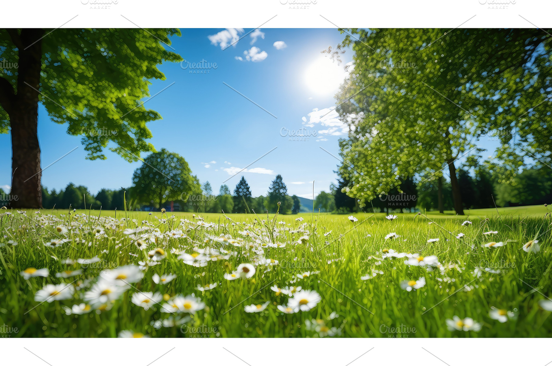 vibrant sunny lawn ai generated, a Beauty & Fashion Photo by pikepicture