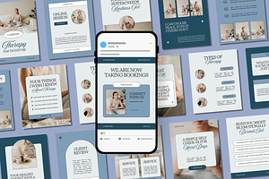 Therapy Instagram Templates, a Social Media Template by Anna Design Studio