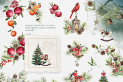 Christmas Mood. Watercolor clipart., a Seasonal Illustration by RushkinaAntonina (Thumbnail 6 of 11)