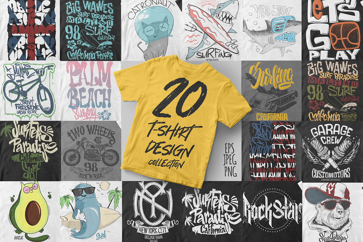 20 T-shirt design collection., an Illustration by Urbanshop (Photo 1 of 5)