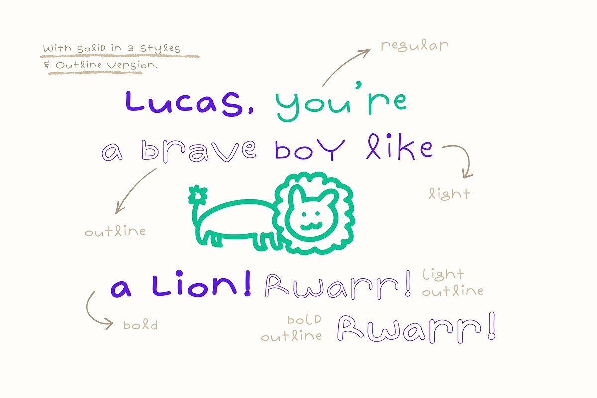 Magic Paw Cute Handwriting, a Handwritten Font by Sloulyfe (Photo 3 of 9)