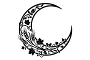 Floral Moon Ornament Bundle, an Object Graphic by hafijul (Thumbnail 2 of 6)