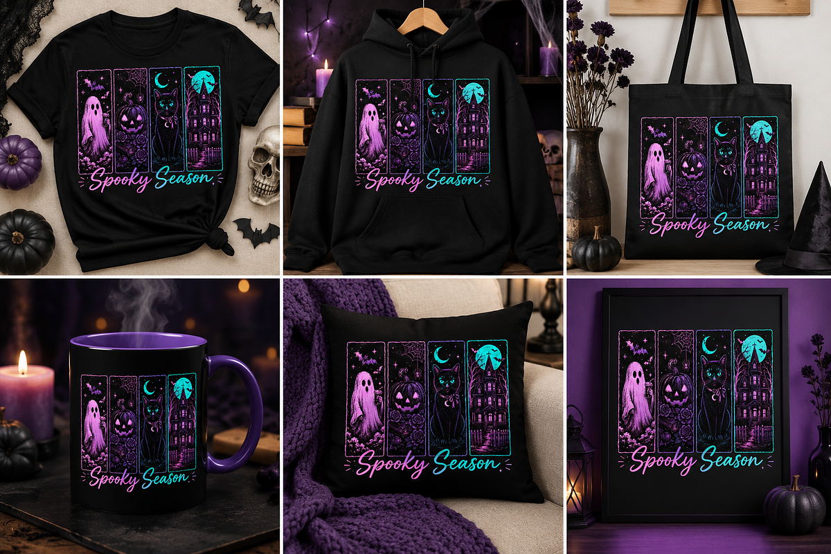 Retro Spooky Halloween Png Bundle, a Seasonal Illustration by Daisy Design (Photo 11 of 15)