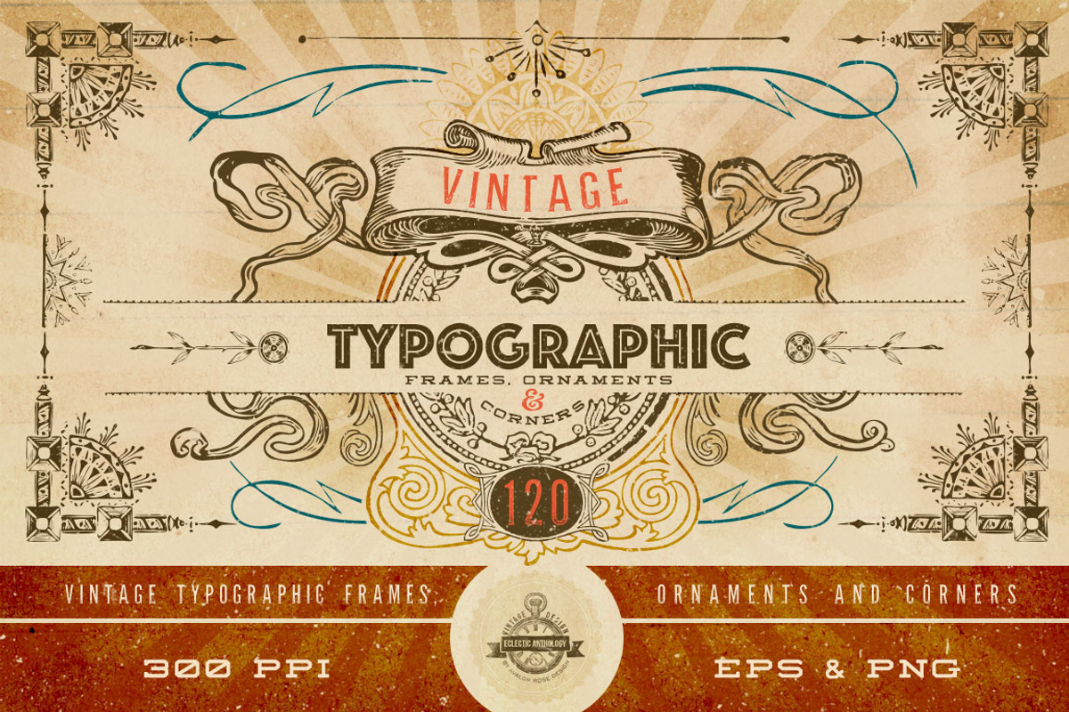 Vintage Vector Frames & Corners, an Object Graphic by Eclectic Anthology (Photo 1 of 4)
