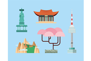 south korean icon group, an Object Illustration by studiogstock