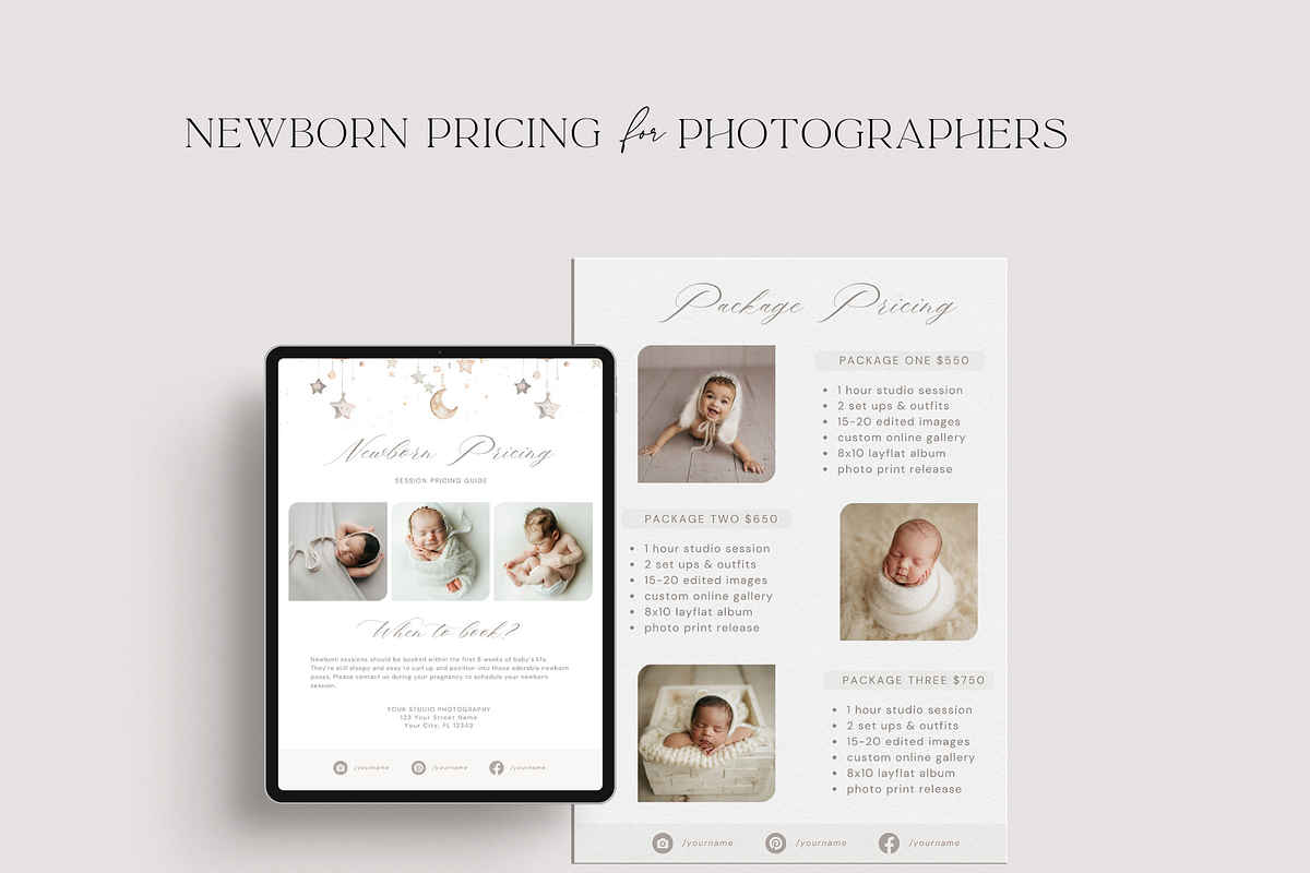 Newborn Photography Price List Canva, a Templates & Theme by Sweet Little Muse (Photo 4 of 5)