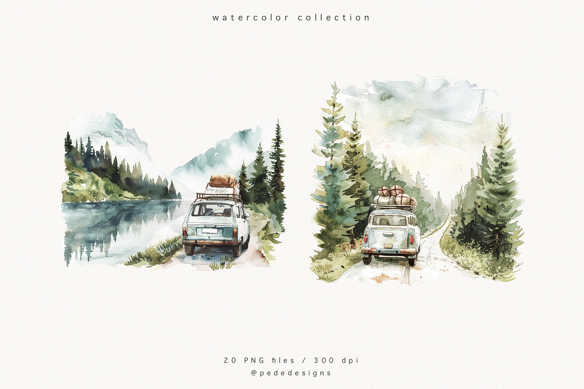 Roadtrip Illustrations, a Decorative Illustration by PeDe Designs (Photo 2 of 10)