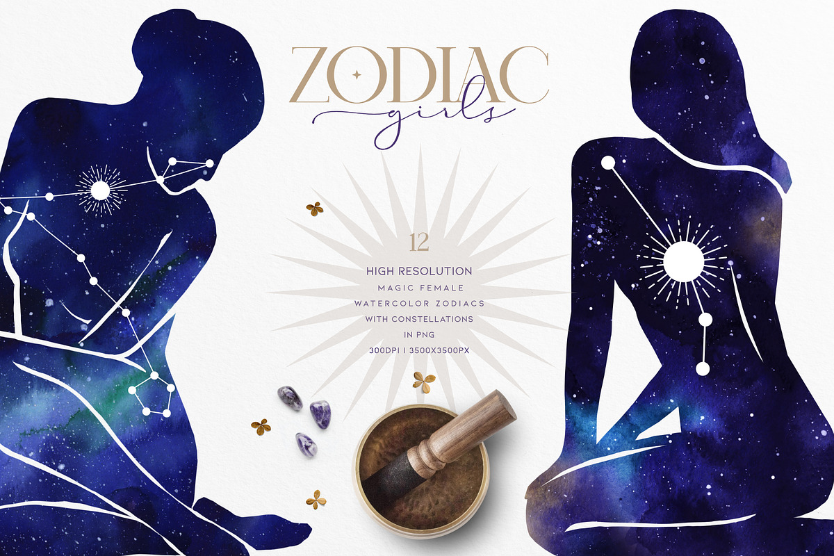 Watercolor Zodiac Girls, an Illustration by beehouse studio (Photo 3 of 4)