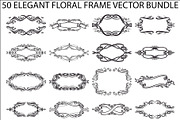 Elegant Floral Frame Vector Bundle, an Illustration by Gfx_Store (Thumbnail 1 of 31)