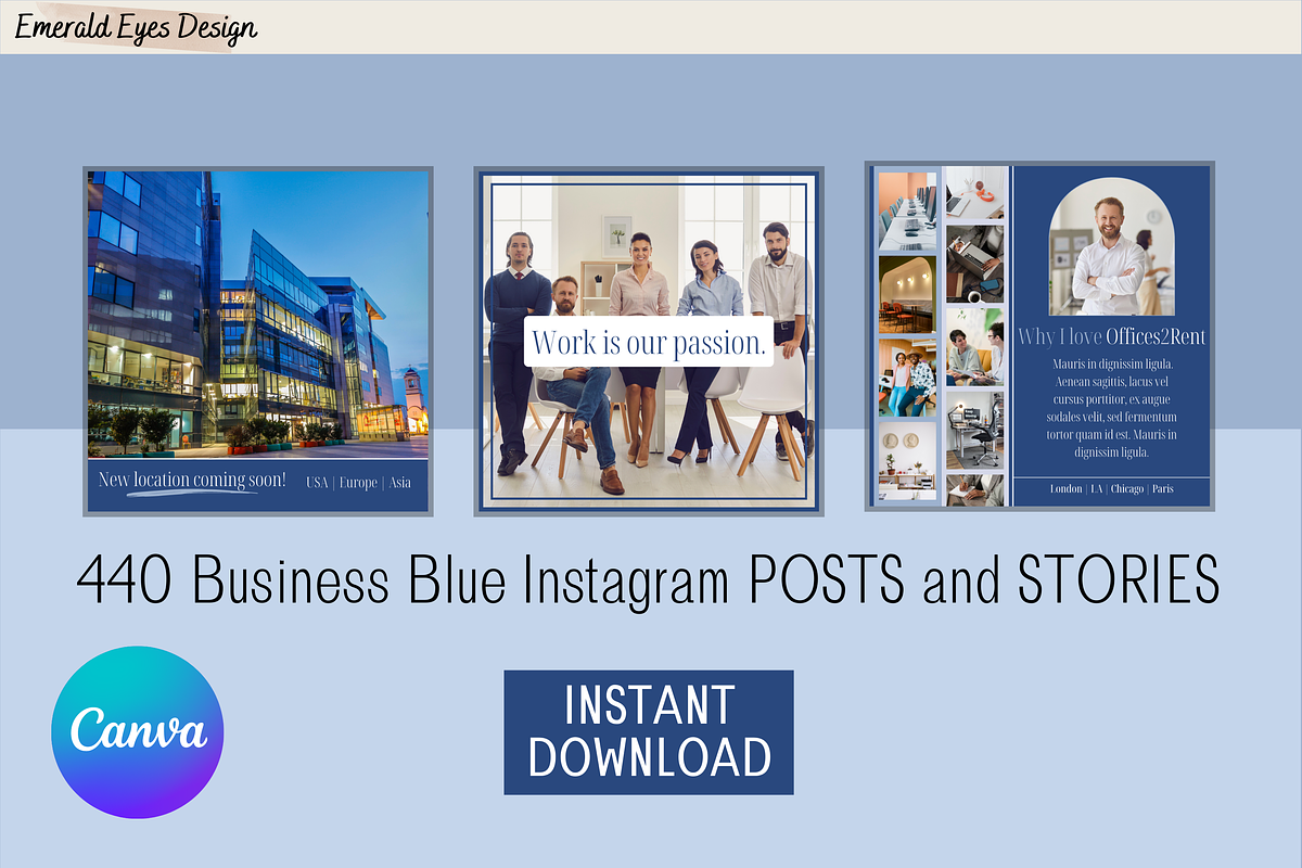 440 Canva Blue Business Corporate, a Social Media Template by Emerald Eyes Design (Photo 9 of 12)