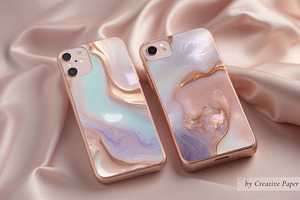 Fluid Rose Gold Marble Textures