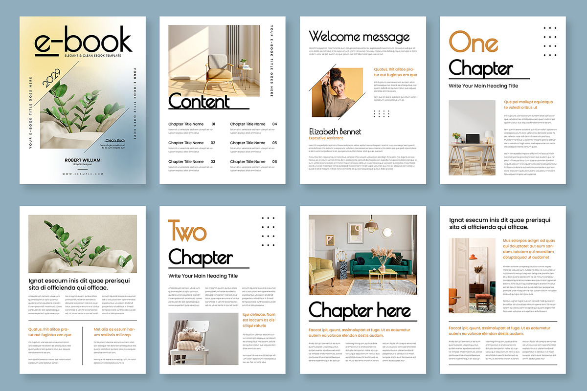 Minimal eBook Template with Yellow, an UI Kit Template by ContestDesign (Photo 2 of 3)