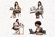 Business Woman with Laptop PNG, a Person Illustration by Mash Mash Stickers (Thumbnail 4 of 9)
