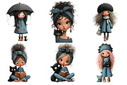 Quirky girl with cat Clipart, an Illustration by DreamArtGraphic (Thumbnail 3 of 4)