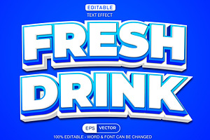 Fresh Drink Vector 3d Editable Text