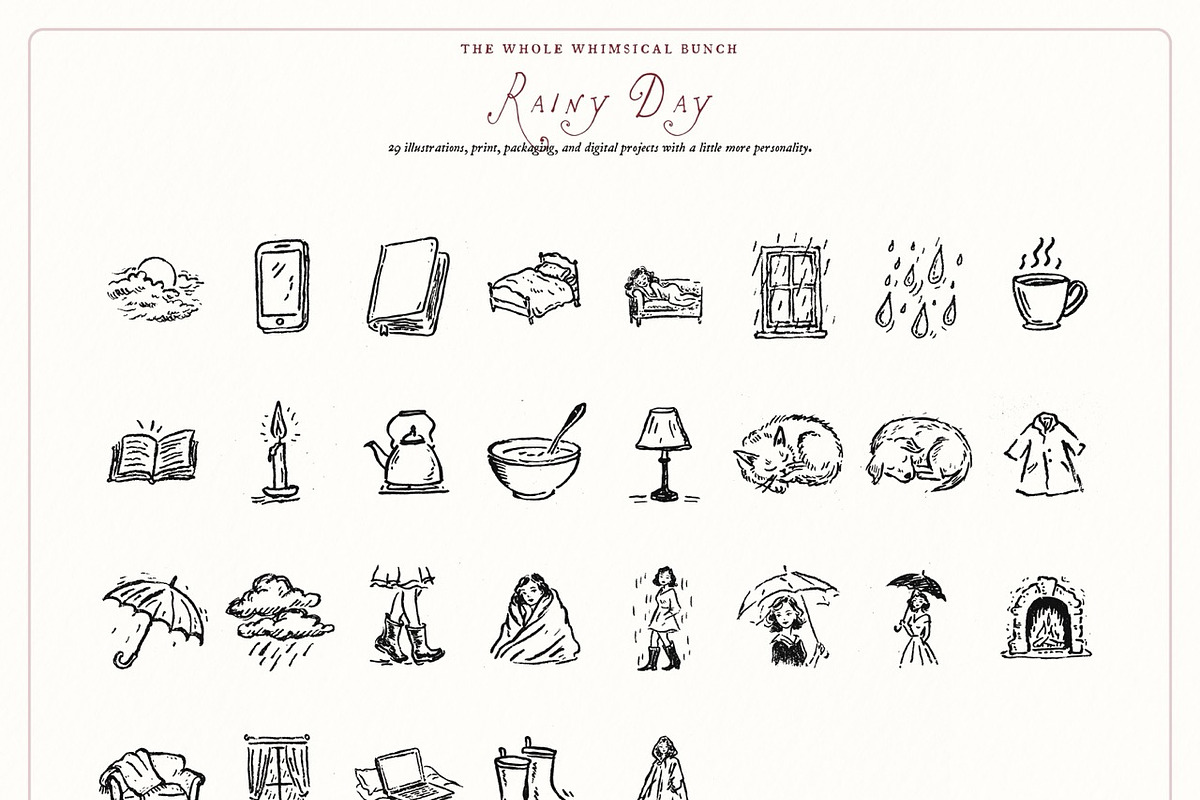 Spring Floral Doodle Line Art Bundle, an Object Illustration by The October Creative (Photo 9 of 13)