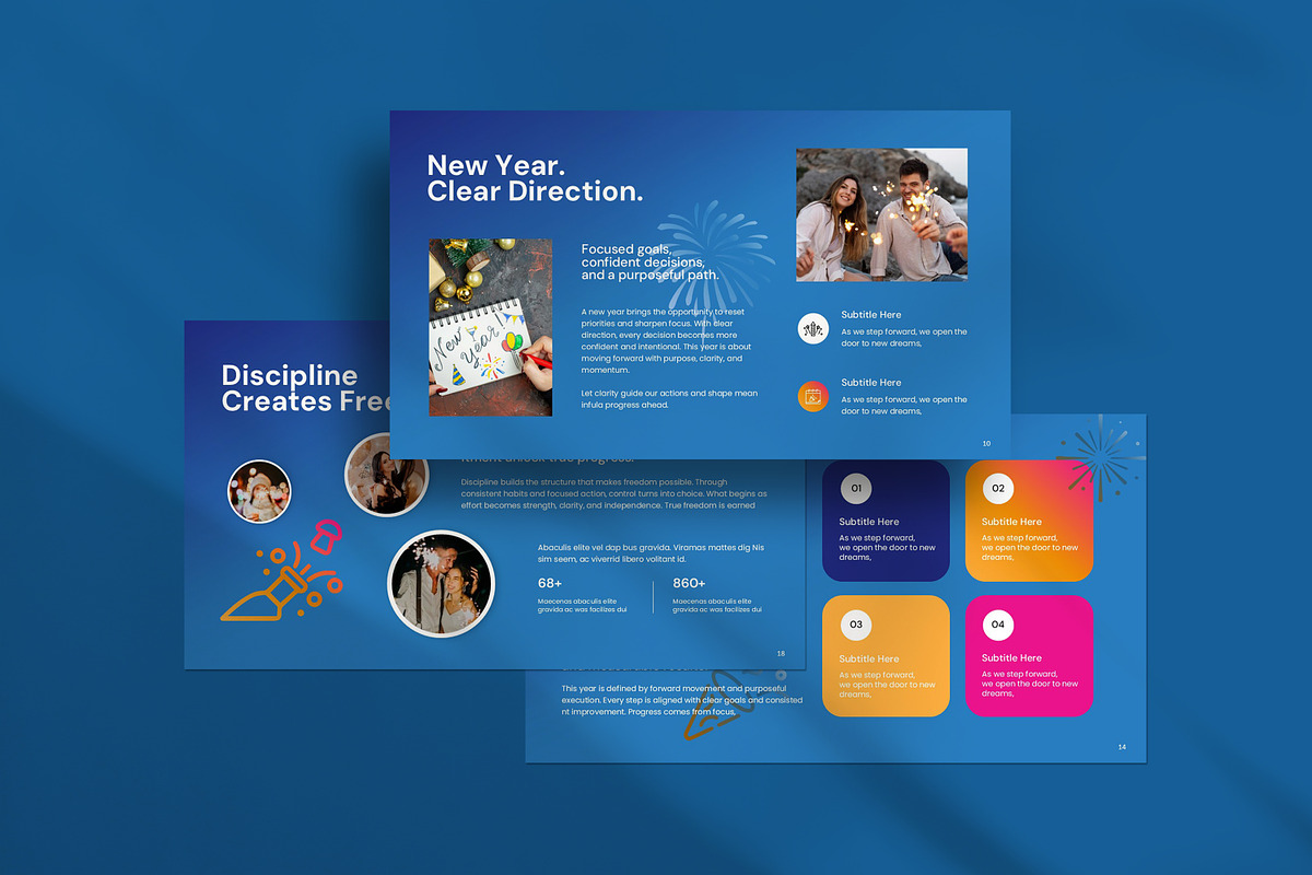 Happy New Year Presentation Template, a Presentation Template by Creatiya Type (Photo 4 of 8)