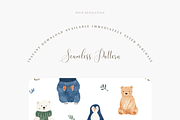 Cute Winter Animals Seamless Pattern, a Pattern Graphic by Pati Charm Studio (Thumbnail 2 of 8)