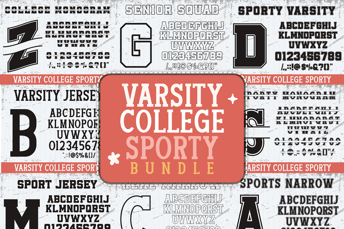 Varsity college sporty, a Slab Serif Font by Mini_World (Photo 1 of 9)