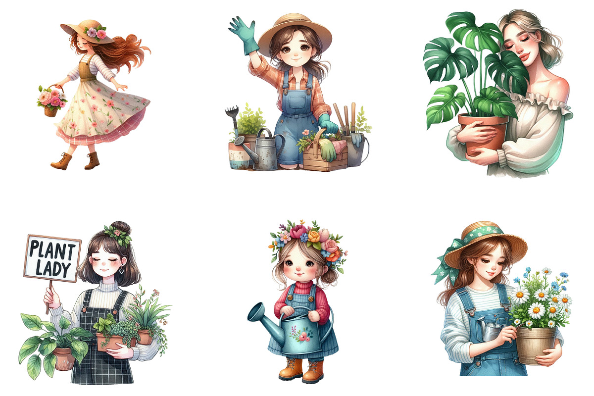 Gardening Girl Sublimation Bundle, an Illustration by cherrydesign (Photo 4 of 4)