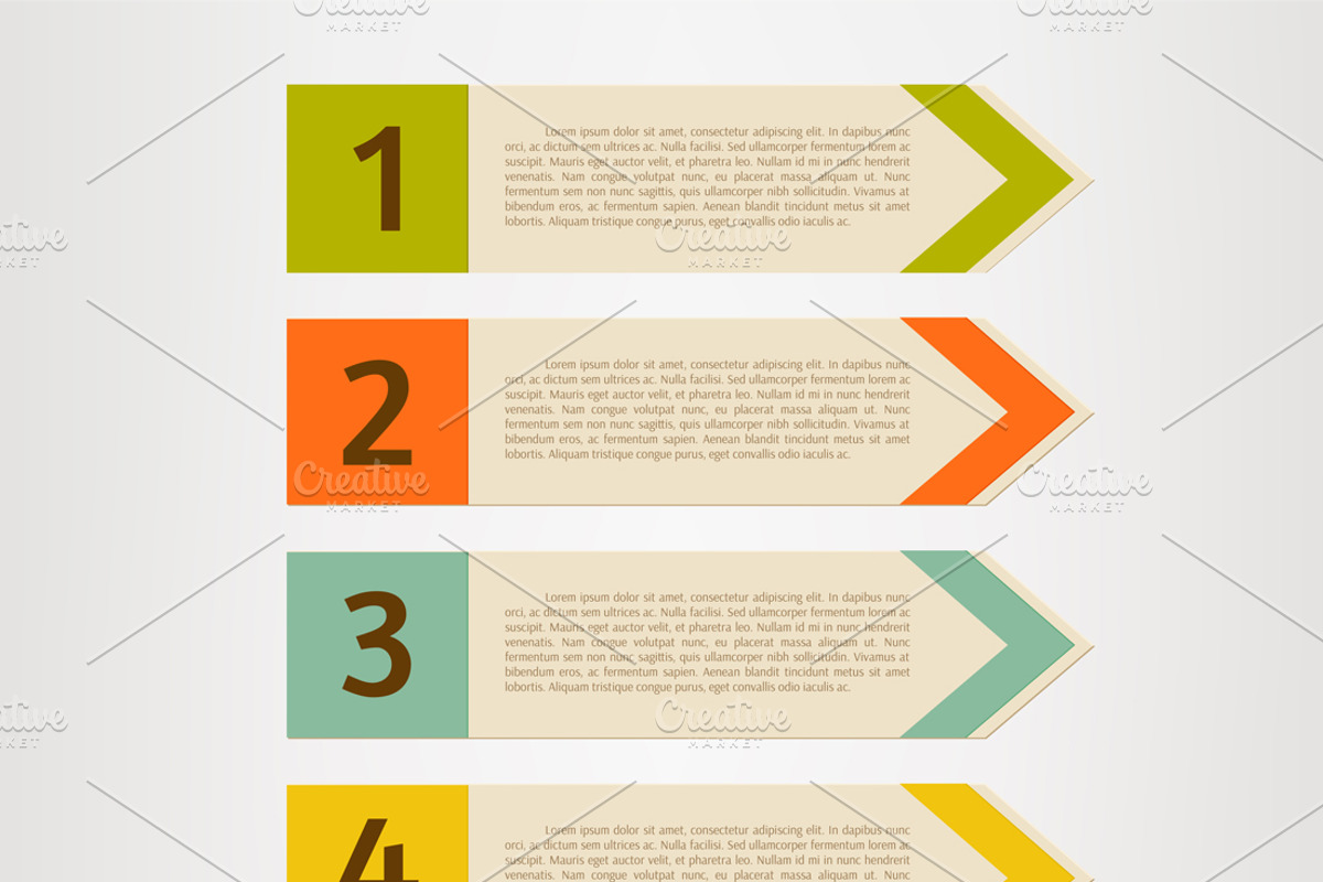 Vector retro infographic arrows