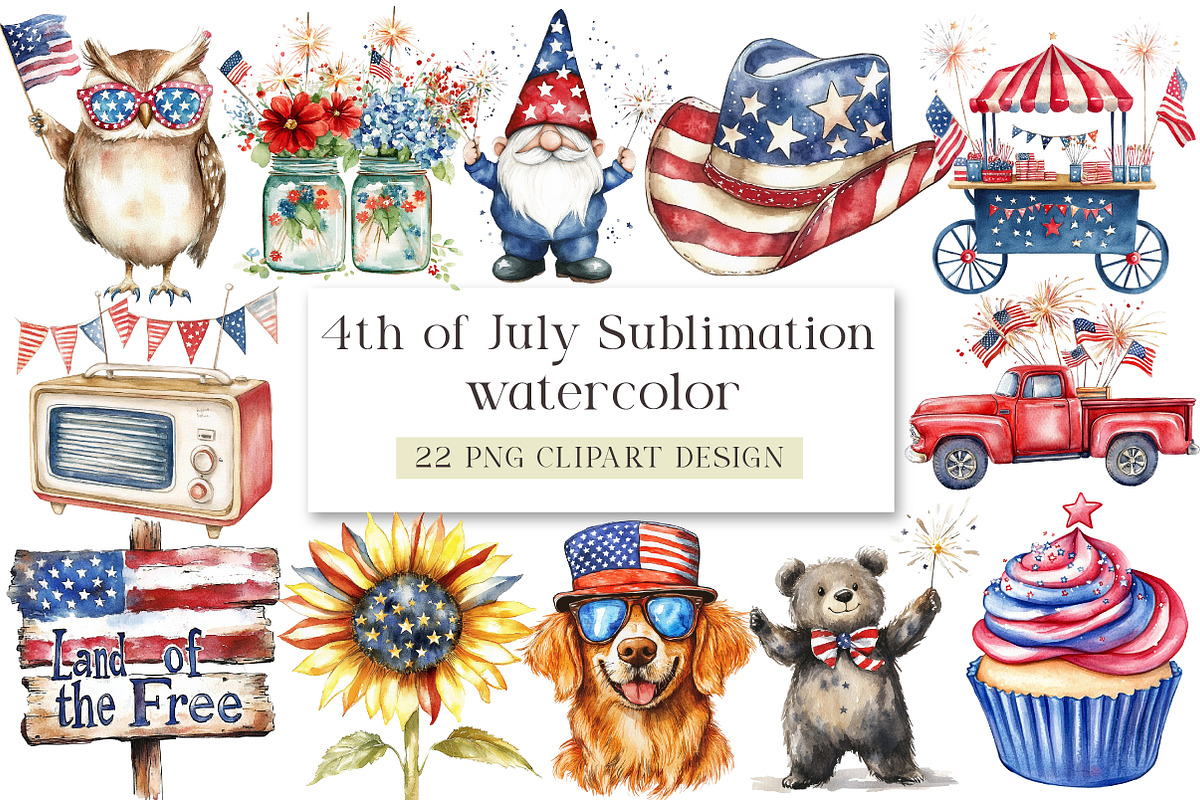 4th of July Sublimation Bundle, an Illustration by DreamArtGraphic (Photo 1 of 4)