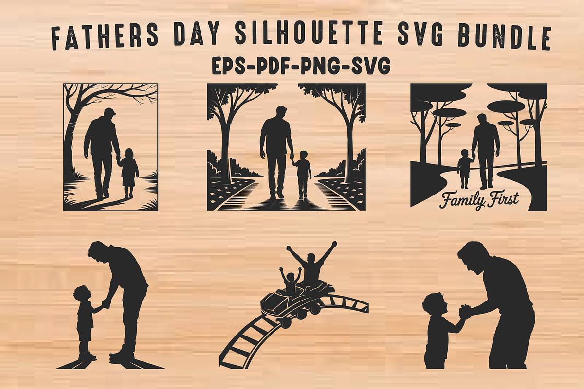 Father's Day SVG Silhouette Bundle, a Person Illustration by Gfx Expert Team (Photo 1 of 3)