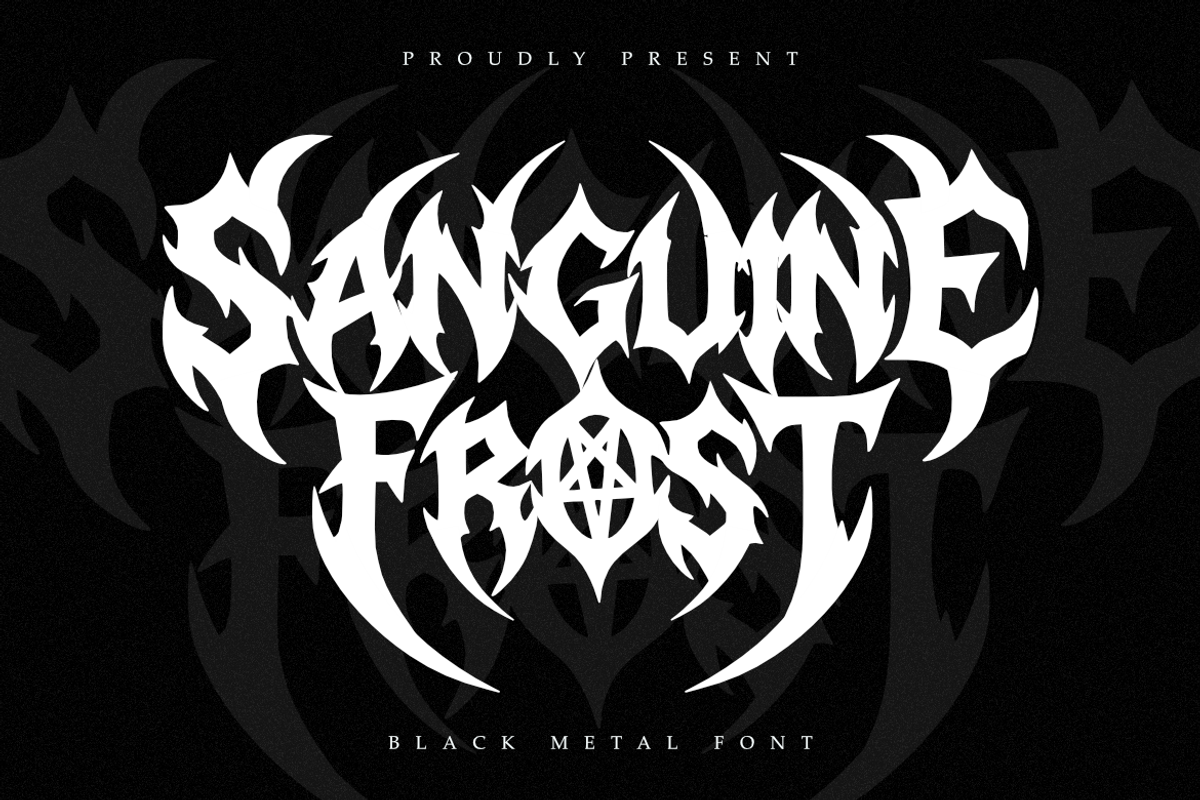 Sanguine Frost | Black Metal Font, a Blackletter Font by Masyafi Studio (Photo 1 of 9)