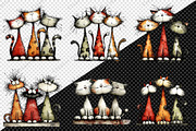 Whimsical Christmas Cats Clipart, an Illustration by Creative Art (Thumbnail 12 of 13)