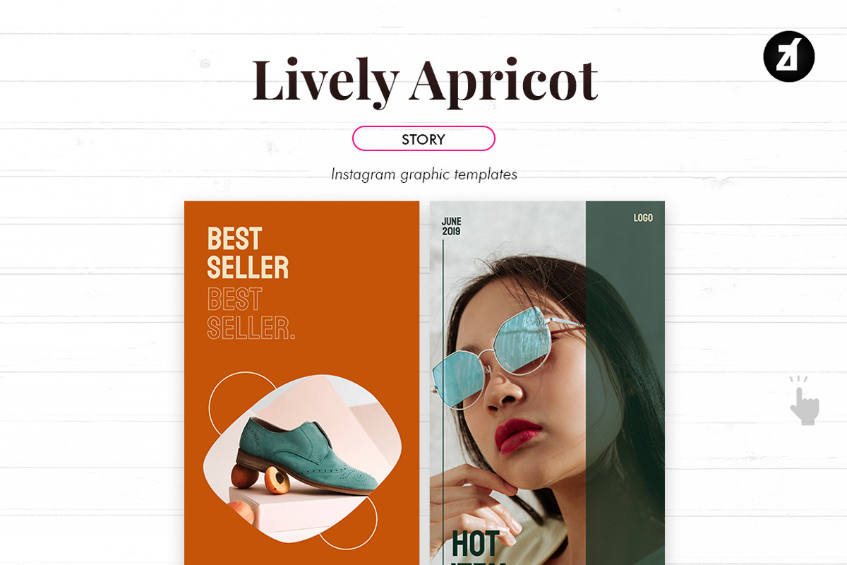 Lively apricot social media graphic, a Social Media Template by Chanut is industries (Photo 6 of 8)
