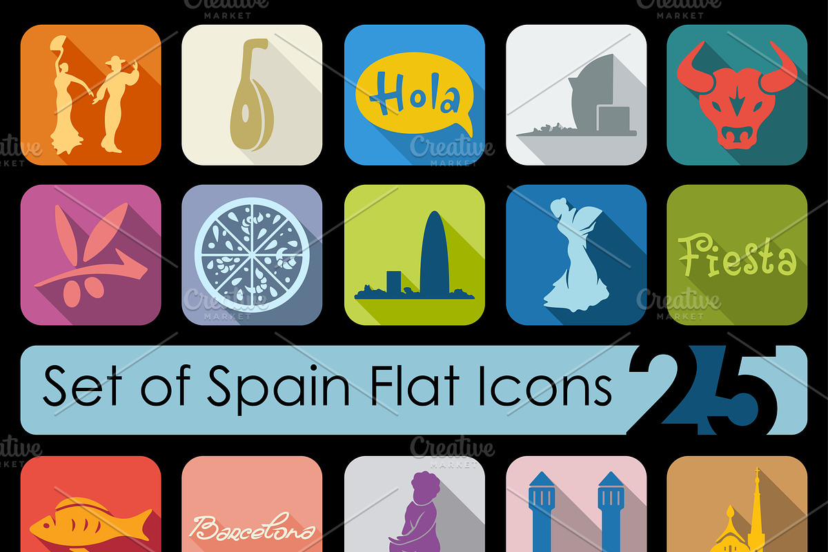 Set of Spain icons, an Icon by Palau
