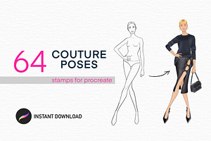 64 Fashion stamps for Procreate