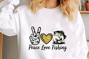 Peace Love Fishing Bass Fish, an Illustration by CrexoraLab (Thumbnail 1 of 4)