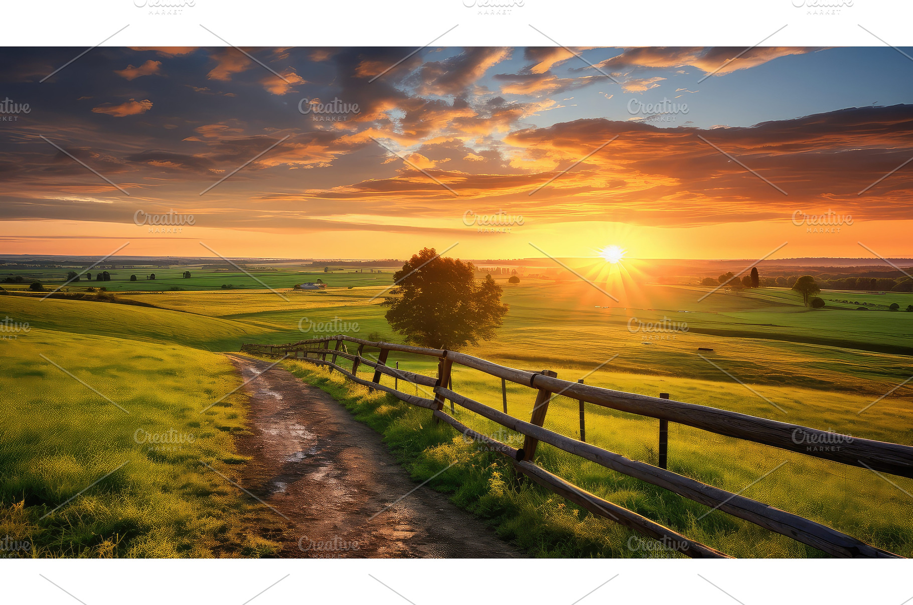 crops farm sunset ai generated, an Animal Photo by pikepicture