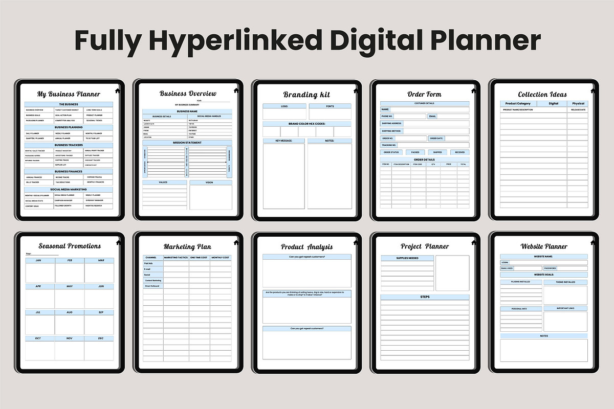 Digital small Business Planner Canva, a Design Template by Designmela01 (Photo 5 of 20)