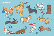 Playing Dogs Patterns & Elements, an Animal Illustration by monkik (Thumbnail 4 of 12)