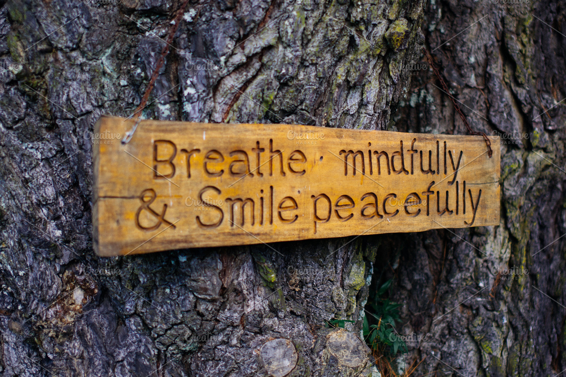 Buddhist Zen Wood Sign