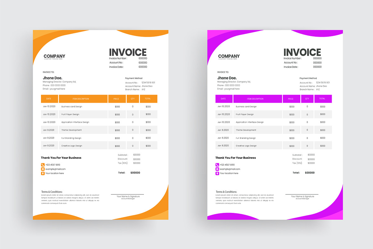 Professional Invoice Bundle, a Graphic by Jkgraphicclick (Photo 4 of 14)