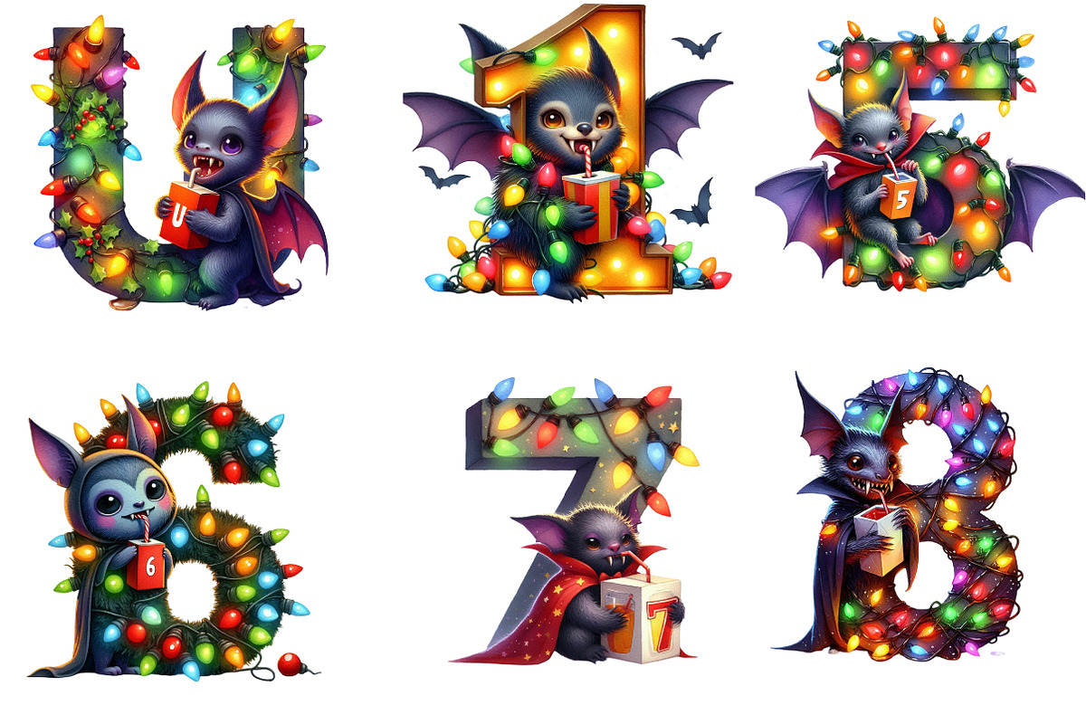 Christmas Lights Alphabet Sublimatio, an Illustration by DreamArtGraphic (Photo 4 of 5)