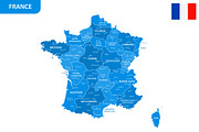 Detailed map of France, an Illustration by Vector Shop (Thumbnail 1 of 5)