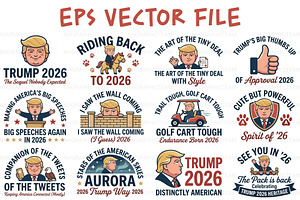 Funny Trump 2026 Sticker Bundle, an Object Graphic by NH graphic