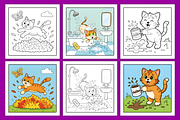 Misfortune Kitty Coloring Pages, a Decorative Illustration by Coco Bloom (Thumbnail 3 of 4)