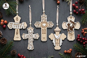 Christian Cross Ornament SVG Bundle, a Decorative Illustration by svgocean (Thumbnail 1 of 11)